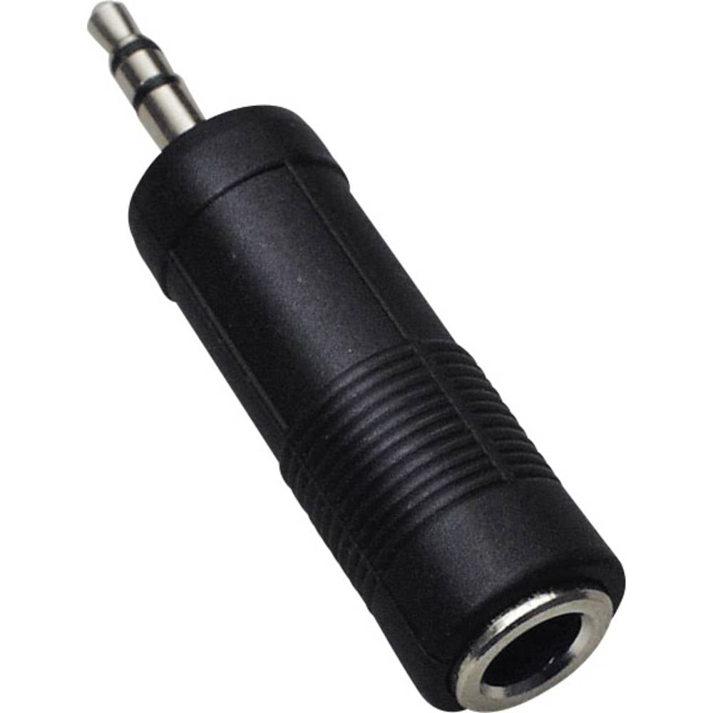Jackplug Audio Adapter [1x Jackplug male 3.5 mm 1x Jackplug female 6.3 mm] Zwart BKL Electronic