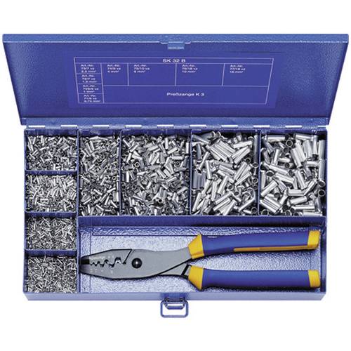 Klauke SK32B Aderendhülsen-Sortiment 0.75 mm², 1 mm², 1.5 mm², 2.5 mm², 4 mm², 6 mm², 10 mm², 16 mm² Unisoliert Metall 4...