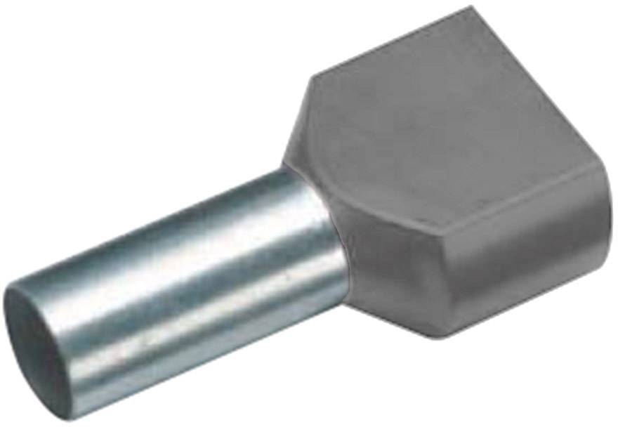 VOGT Zwillings-Aderendhülse 2 x 0.75 mm² x 8 mm Teilisoliert Grau Vogt Verbindungstechnik 490208D 10