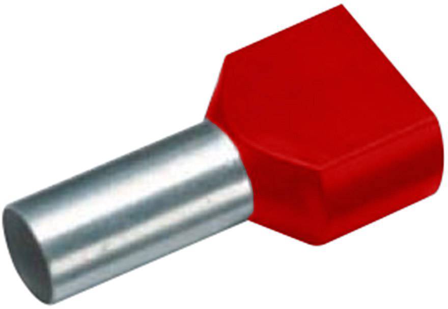 C I M C O Zwillings-Aderendhülse 2 x 1.50 mm² x 12 mm Teilisoliert Rot Cimco 18 2442 100 St.