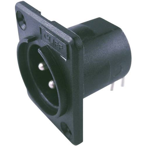 Cliff CP30005 XLR-Steckverbinder Flanschstecker, Kontakte gewinkelt Polzahl: 3 Schwarz 1 St.