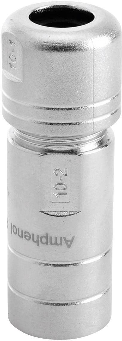 Ein silberner, zylindrischer Adapter mit der Aufschrift 'Amphenol'.