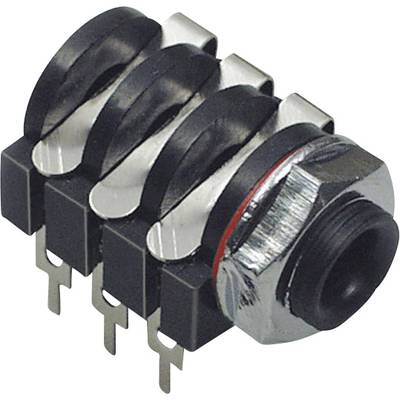BKL Electronic 1109018 Klinken-Steckverbinder 6.35 mm Buchse, Einbau horizontal Polzahl: 3 Stereo Schwarz 1 St. 