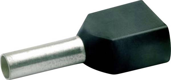 Klauke 8728 Zwillings-Aderendhülse 1.5 mm² Teilisoliert Schwarz 1000 St.
