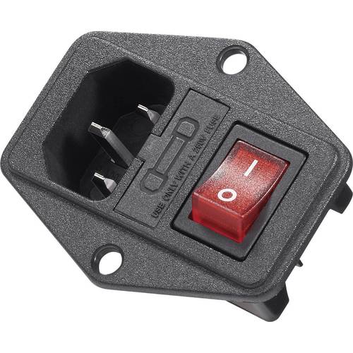 K & B 59JR101-1FR-LR Kaltgeräte-Steckverbinder 42R Stecker, Einbau vertikal Gesamtpolzahl: 2 + PE 6 A, 10 A Schwarz 1 St...