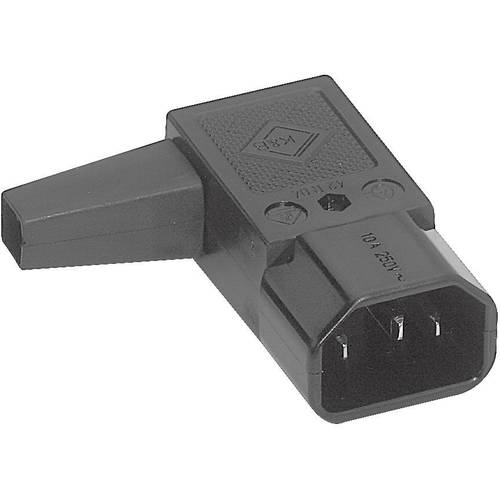 K & B 42R041111 Kaltgeräte-Steckverbinder 42R Stecker, gewinkelt Gesamtpolzahl: 2 + PE 10 A Schwarz 1 St.