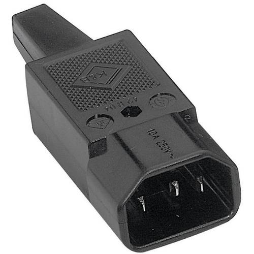 K & B 42R041311 Kaltgeräte-Steckverbinder 42R Stecker, gerade Gesamtpolzahl: 2 + PE 10 A Schwarz 1 St.