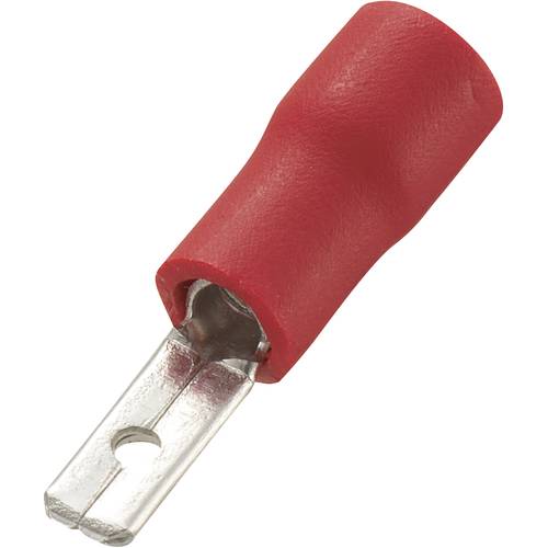 TRU COMPONENTS 736753-2.5 Flachstecker Steckbreite: 2.8 mm Steckdicke: 0.8 mm 180 ° Teilisoliert Rot 100 St.
