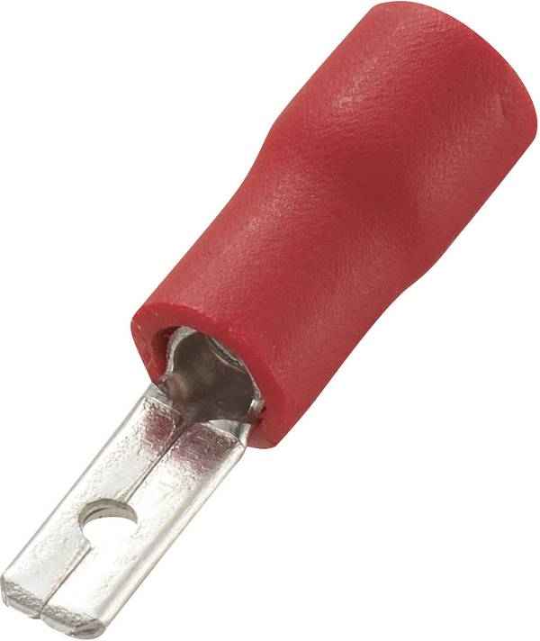 TRU COMPONENTS 736753-2.5 Flachstecker Steckbreite: 2.8 mm Steckdicke: 0.8 mm 180 ° Teilisoliert Rot 100 St.