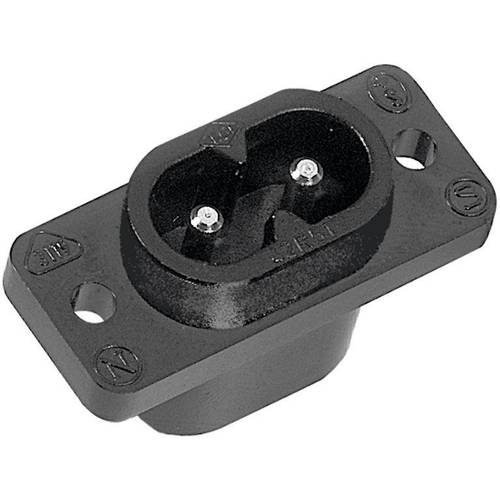 K & B 42R511122 Kaltgeräte-Steckverbinder 42R Stecker, Einbau vertikal Gesamtpolzahl: 2 + PE 2.5 A Schwarz 1 St.