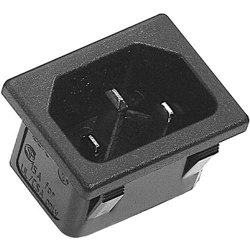 K & B 42R023212V01 Kaltgeräte-Steckverbinder 42R Stecker, Einbau vertikal Gesamtpolzahl: 2 + PE 10 A Schwarz 1 St.