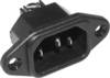 K & B 42R014122 Kaltgeräte-Steckverbinder 42R Stecker, Einbau vertikal Gesamtpolzahl: 2 + PE 10 A Schwarz 1 St.