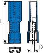 VOGT Flachsteckhülse Steckbreite: 6.3 mm Steckdicke: 0.8 mm 180 ° Vollisoliert Blau Vogt Verbindungs