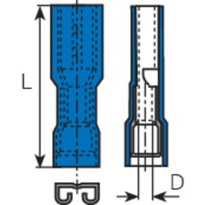 Diagramm eines architektonischen Querschnitts mit Markierungen und Maßangaben in der Seiten- und Frontansicht.