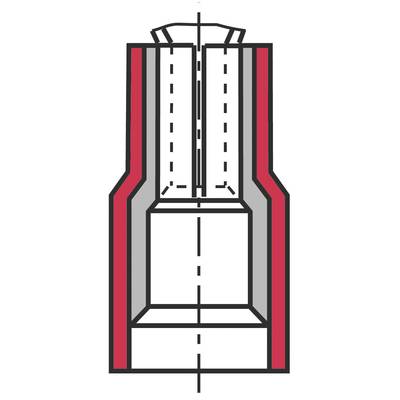Querschnitt einer Düse mit mehreren Schichten. Die Darstellung zeigt die Struktur und Aufbau aus verschiedenen Materialien.