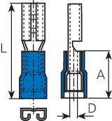 VOGT Flachsteckhülse Steckbreite: 4.8 mm Steckdicke: 0.8 mm 180 ° Teilisoliert Blau Vogt Verbindungs