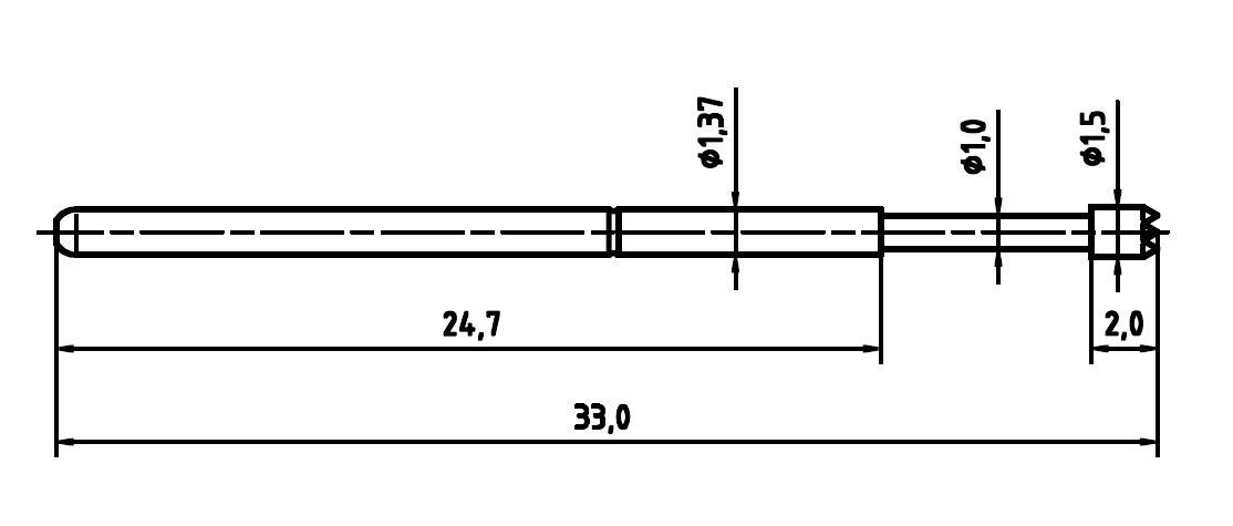 PTR 1025/E-C-1.5N-AU-1.5C Präzisionsprüfstift