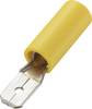 Conrad Components 93014c524 Flachstecker Steckbreite: 4.8 mm Steckdicke: 0.5 mm 180 ° Teilisoliert Gelb 50 St.