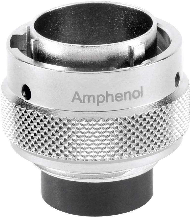 Platine Adapter der Marke Amphenol, silberfarben mit Rändelung für besseren Halt, geeignet für Kabelverbindungen.