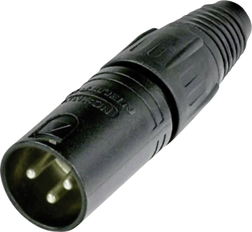 XLR-Steckverbinder Stecker, gerade Polzahl: 3 Schwarz Neutrik NC3MX-BAG ...