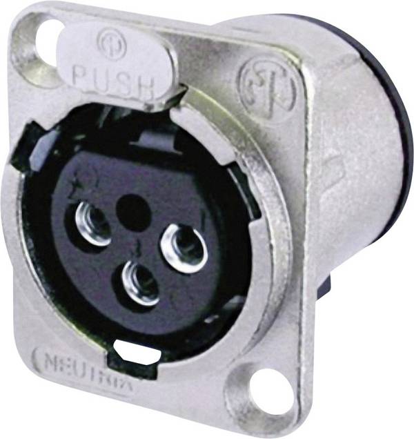 Neutrik NC3FD-V XLR-Steckverbinder Flanschbuchse, Kontakte gerade Polzahl: 3 Silber 1 St.