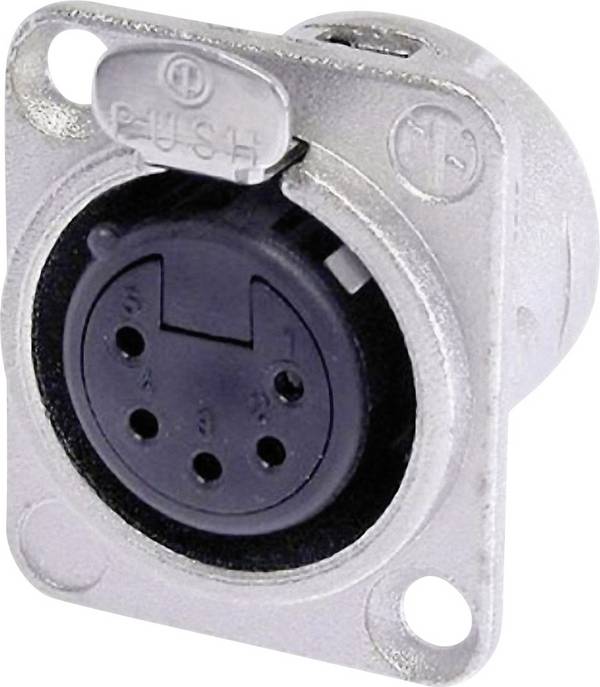 Neutrik NC5FD-L-1 XLR-Steckverbinder Flanschbuchse, Kontakte gerade Polzahl: 5 Silber 1 St.