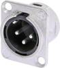 Neutrik NC3MDL1 XLR-Steckverbinder Flanschstecker, Kontakte gerade Polzahl: 3 Silber 1 St.