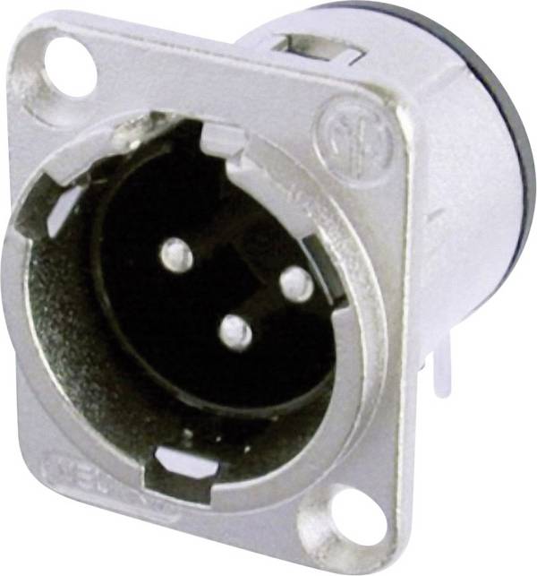 Neutrik NC3MD-H XLR-Steckverbinder Flanschstecker, Kontakte gewinkelt Polzahl: 3  Silber 1 St.