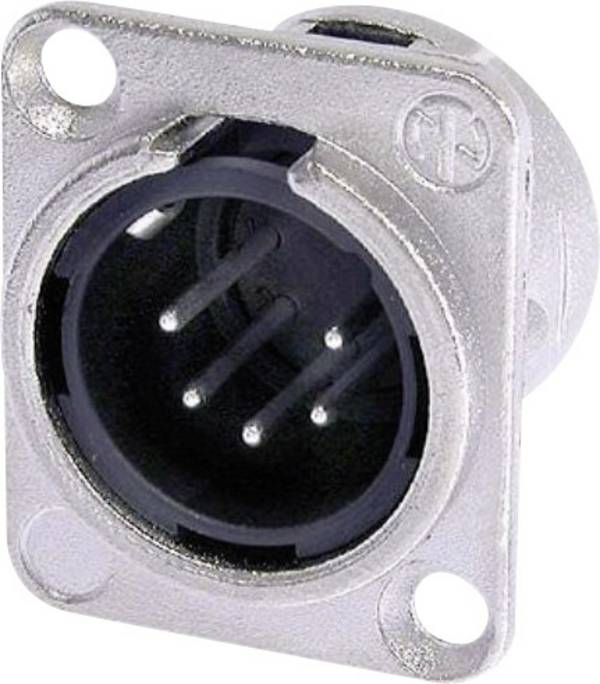 Neutrik NC5MDL1 XLR-Steckverbinder Flanschstecker, Kontakte gerade Polzahl: 5  Silber 1 St.