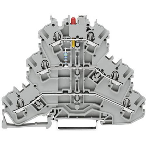 WAGO 2002-3221/1000-434 Dreistock-LED-Klemme 5.20 mm Zugfeder Belegung: L Grau 1 St.