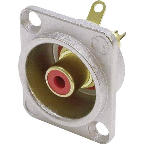 Neutrik NF2D2 Cinch-Steckverbinder Flanschbuchse, Kontakte gerade Polzahl: 2 Silber, Rot 1 St.