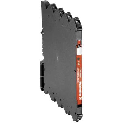 Ein modulares Elektronikgerät mit schmalem Design, vermutlich ein Interface-Modul. Es hat eine rote Beschriftung mit Logo rechts.
