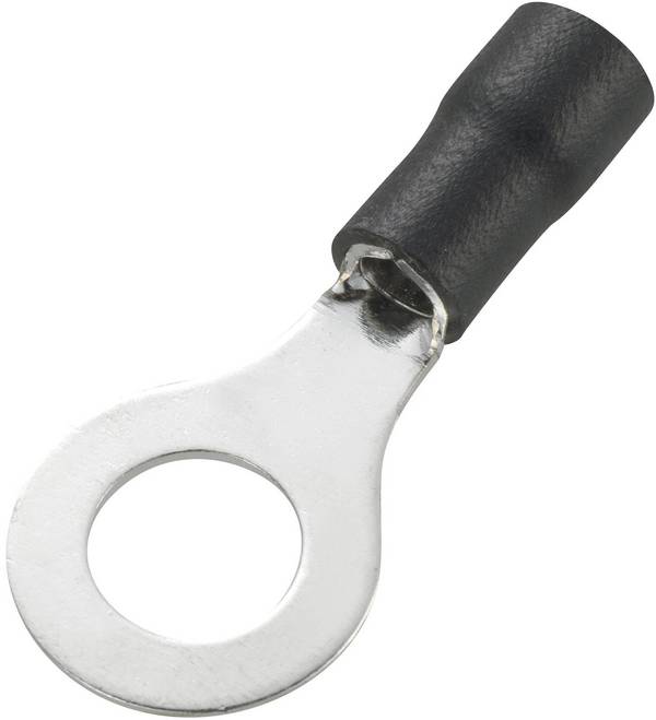 TRU COMPONENTS 738350 Ringkabelschuh  Querschnitt (max.)=4 mm² Loch-Ø=8.4 mm Teilisoliert Schwarz 50 St.