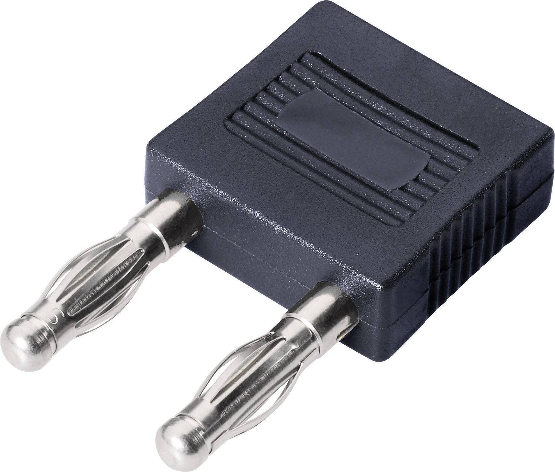 Kurzschlußstecker 4mm 19mm Abstand mit Zusatzkontakt schwarz