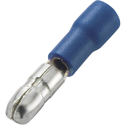 Thumbnail - TRU COMPONENTS 1572194 Rundstecker 1.50 mm² 2.50 mm² Stift-Ø: 4 mm Teilisoliert Blau 100 St.