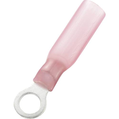 TRU COMPONENTS 739250 Ringkabelschuh mit Schrumpfschlauch Querschnitt (max.)=1.50 mm² Loch-Ø=6.3 mm Teilisoliert Rot 30 ...