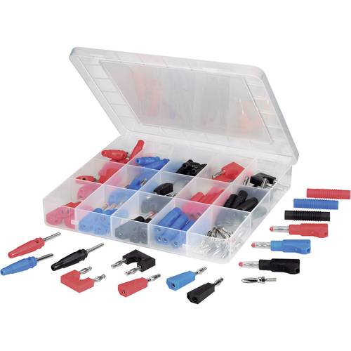 VOLTCRAFT SUBP84-03 Laborstecker Stift-Ø: 4 mm Schwarz, Rot, Blau, Silber 84 St.