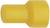 Gelber Kunststoffstecker in zylindrischer Form, häufig verwendet in elektrischen Anwendungen zur Sicherung von Kabelverbindungen.