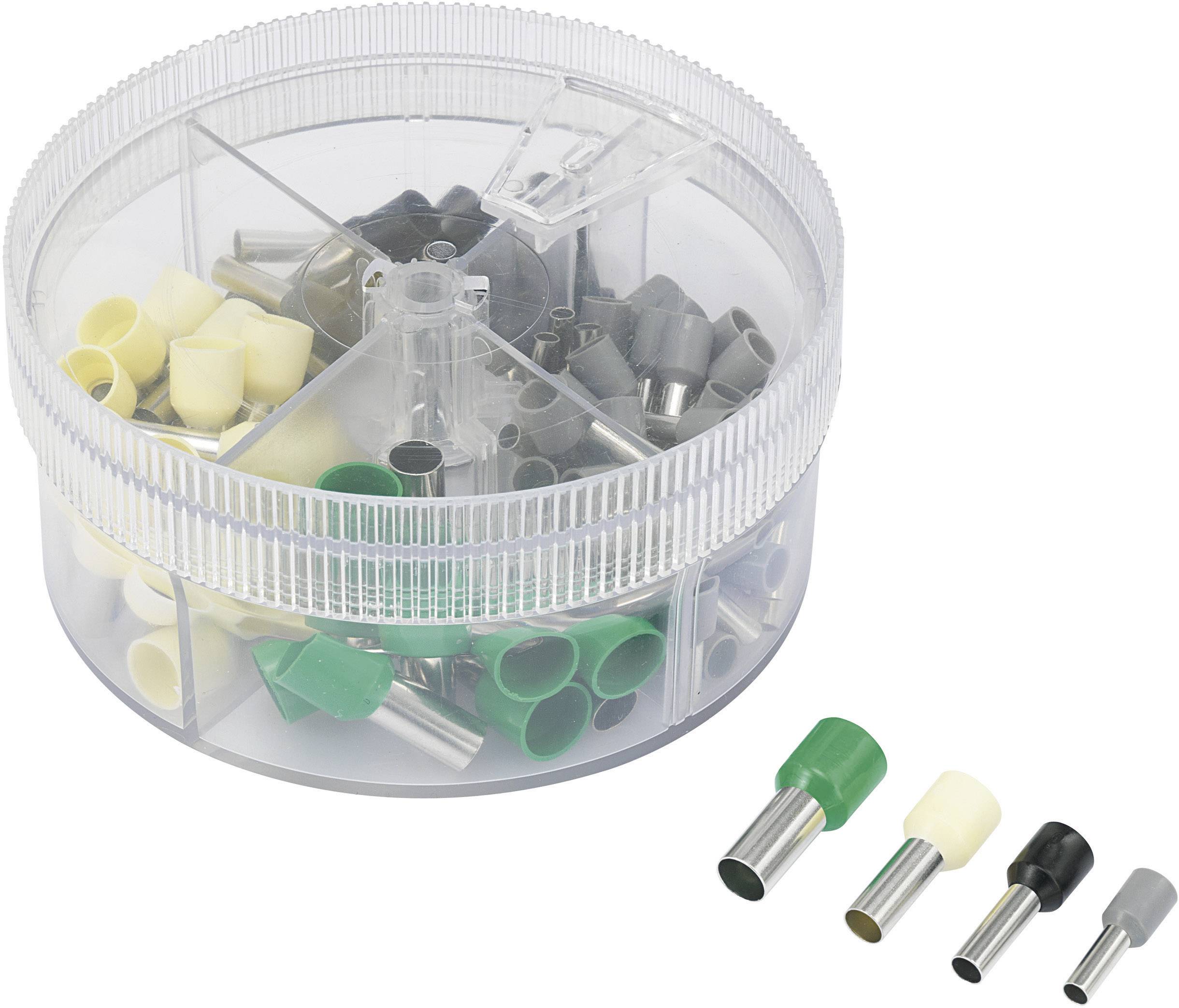 TRU COMPONENTS 739705 Aderendhülsen-Sortiment 4 mm², 6 mm², 10 mm², 16 mm² Teilisoliert Grau, Schwarz, Elfenbein, Grün 1...