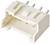Ein weißer Steckverbinder mit vier Metallpins auf der Rückseite, möglicherweise für die Verbindung elektronischer Komponenten geeignet.