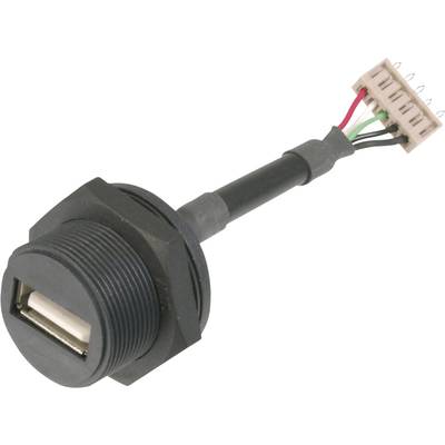 USB-Steckverbinder 2.0 - IP67 Buchse, Einbau USB A-Buchse auf 5pol