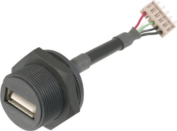 USB-Steckverbinder 2.0 - IP67 Buchse, Einbau TC-A-USB-APFS-203 USB A-Buchse auf 5pol.Stecker 1586508 TRU COMPONENTS Inhalt: 1 St.