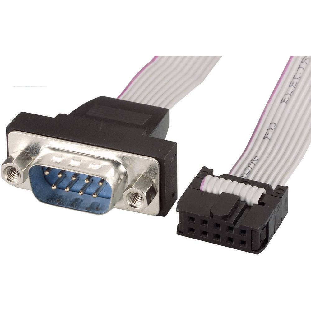 Serieel, Parallel Aansluitkabel [1x D-sub stekker 9-polig 1x Female connector 10-polig] 0.26 m Grijs