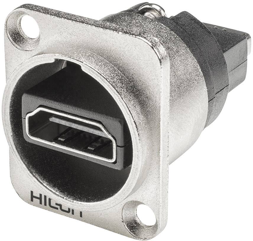 SOMMERCABLE HDMI-Steckverbinder Flanschbuchse, Kontakte gerade Polzahl: 19 Silber Hicon HI-HDHD-FFDN