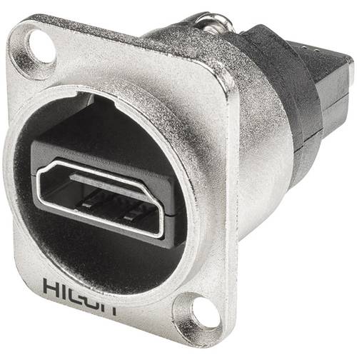 Hicon HI-HDHD-FFDN HDMI-Steckverbinder Flanschbuchse, Kontakte gerade Polzahl: 19 Silber 1 St.