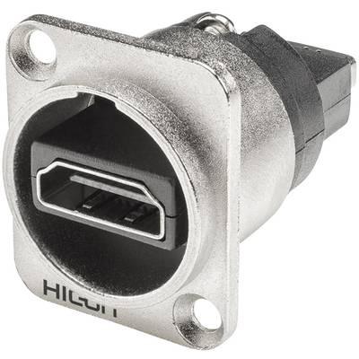 Hicon HI-HDHD-FFDN HDMI-Steckverbinder Flanschbuchse, Kontakte gerade Polzahl (num): 19  Silber 1 St. 