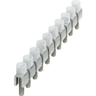 Metallische Lüsterklemme mit mehreren Schraubverbindungen, verwendet für das sichere Verbinden von elektrischen Leitern.