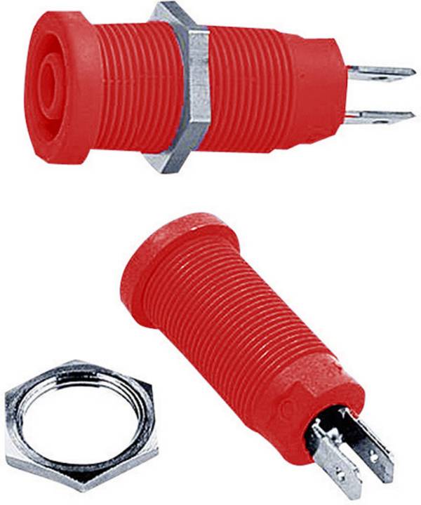 Stäubli XEB-1R Sicherheits-Laborbuchse Buchse, Einbau vertikal Stift-Ø: 4 mm Rot 1 St. Single