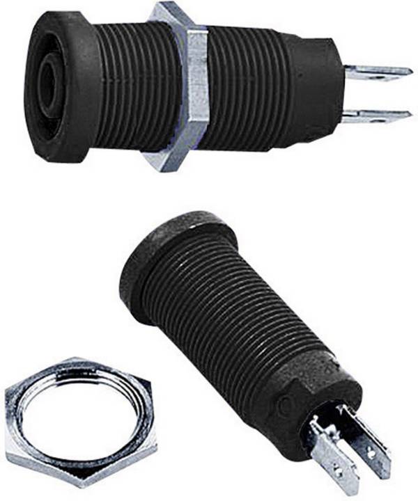 Stäubli XEB-1R Sicherheits-Laborbuchse Buchse, Einbau vertikal Stift-Ø: 4 mm Schwarz 1 St. Single