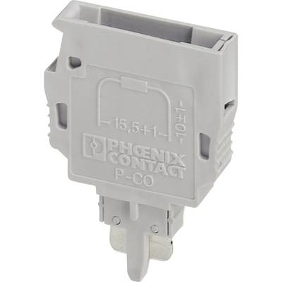 Graues elektrisches Steckverbindermodul von Phoenix Contact mit den Aufdrucken '15,5 + 1' und 'P-CO'.